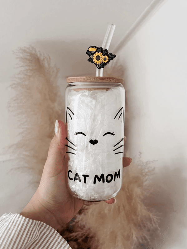 Glazen beker 'Cat Mom'