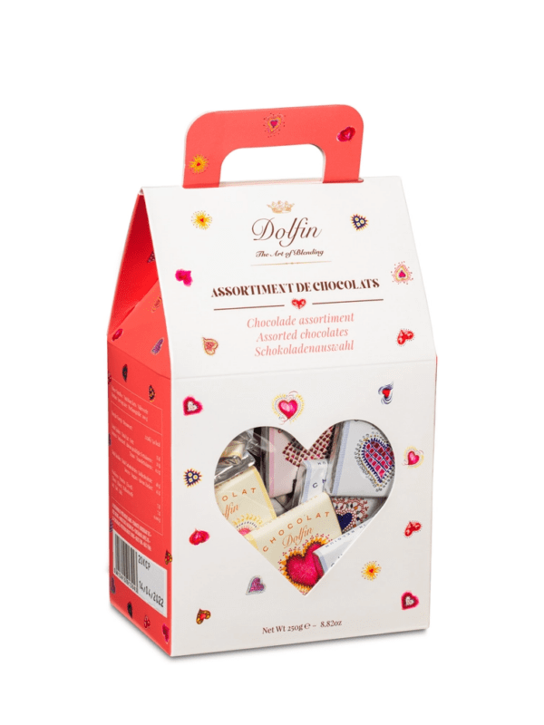 Cadeaubox zelf samenstellen: Doosje 'Love' chocolaatjes (zwarte chocolade - 250 g)