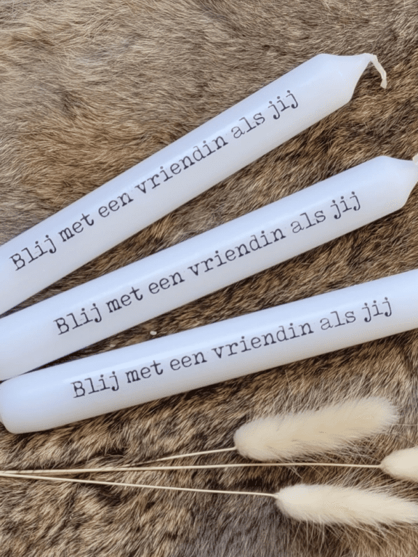 Cadeaubox zelf samenstellen: Tekstkaarsje | Blij met een vriendin als jij