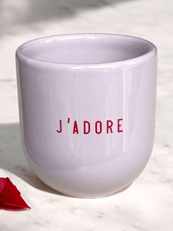 Cadeaubox zelf samenstellen: Mok 'J'adore' - lila